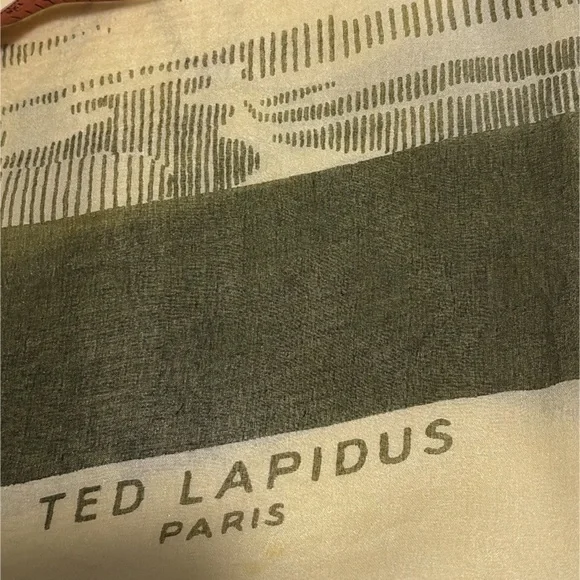 VTG Ted Lapidus Paris Silk Scarf Made in France Double Layer Sheer Art Nouveau - Picture 4 of 9
